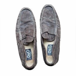 Dolce & Gabbana D&G Brown Suede Driving Loafers Mens EU 42 US 9 Italian Designer